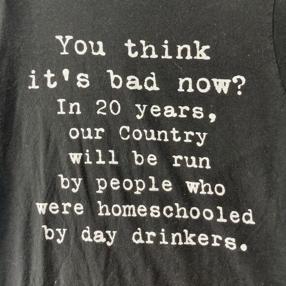 Buc-ee's Graphic T-Shirt Funny Homeschool Day Drinkers Black Medium‎ - Picture 1 of 6